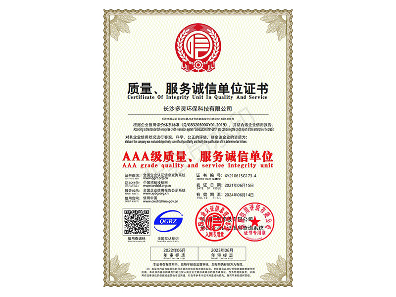 質(zhì)量、服務誠信單位